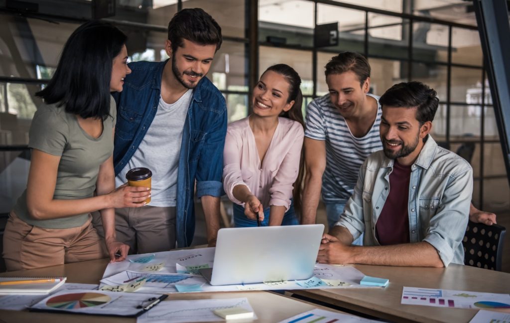 Young business team working